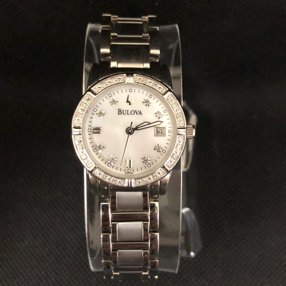 Bulova Stainless Steel Diamond Mop Women Watch